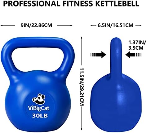 Vibigcat Kettlebell Peso, treinamento de força Kettlebells, pesos: 10, 15, 20, 25, 30 libras para treino de ginástica em casa, exercício
