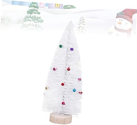 AMOSFUN 6 PCS Tabela de férias Decoração Mini branca árvore de Natal Trepa de Natal Decorações de Presente Decorações