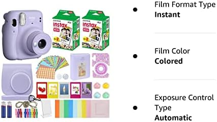 Fujifilm Instax Mini 11 Câmera instantânea + pacote de acessórios de minimato + Fuji Instax Film Value Pack Acessórios Pacote, filtros coloridos, álbum, quadros
