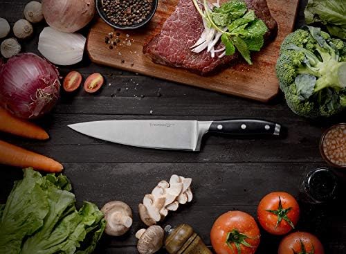 Conjunto de faca de cozinha clássica de 2 peças Linoroso | Faca alemã de 2 peças com faca de 8 Chef's Knife & 3,5. Ultra forgid forged alemão de alto carbono aço inoxidável cozinha de cozinha de faca do cozinheiro