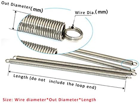 AHEGAS SPRINGS 1PCS 304 Expansão de aço inoxidável Diâmetro do fio da mola de aço inoxidável 0,3/0,5/0,6/0,8mm-1mm