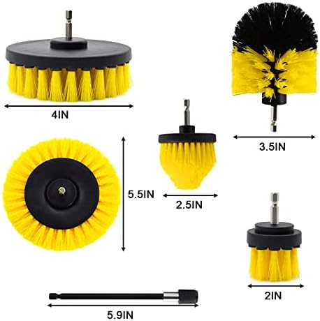Escovo de perfuração Conjunto de lavador de energia: 6 Pacote Todo o kit de escovas de perfuração Todo o objetivo de limpeza de