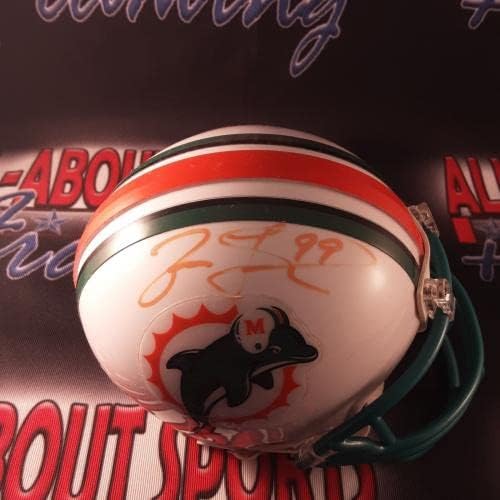 Jason Taylor autêntico assinou mini capacete autografado JSA. - Capacetes NFL autografados