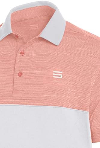 Três sessenta e seis camisas rápidas de golfe seco para homens - umidade da camisa polo casual de manga curta