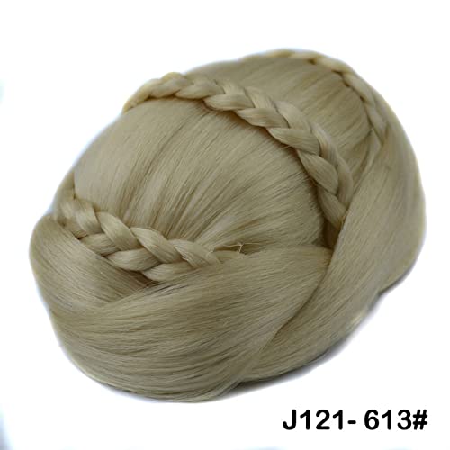 Peças de cabelo de pão para mulheres scrocnchie sintéticas chignon pão rosquinha requintada requintada chignon bilas de várias camadas de madrinha