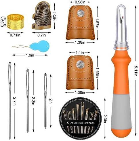 O kit de ferramentas de costura de 50 peças inclui 6 protetor de dedos de costura, agulha de costura de 30, 9 agulha