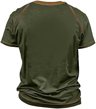 Camiseta masculina de Ymosrh Raglan Camiseta vintage de manga curta do pescoço redonda do dia da independência