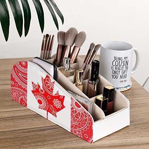 Canadá Paisley Flag Remote Control titular PU Organizer Caixa com 6 Compartamentos Caixa de Armazenamento para o quarto da sala