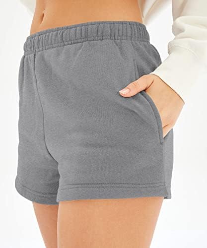 Shorts de suor automaticamente feminino atlético casual shorts de cintura alta