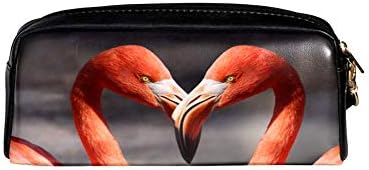 Verão flamingo pássaro bolsa case feminino maquiagem pu de couro de couro bolsas de cosméticos