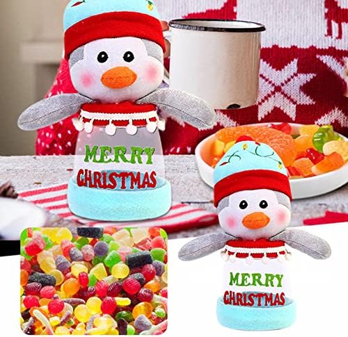 Jarra de doces pinguim pinguim de natal doce de natal jarra armazenamento garrafa plástico decoração de festa de natal