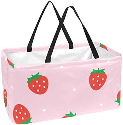Reutilizável Shopping Shopping Red Strawberry Portable Dobring Picnic Grocery Bags