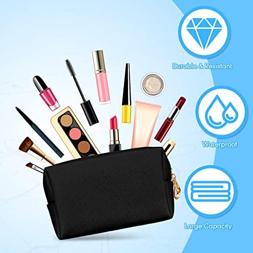 Kigeli 15 peças Bolsa de maquiagem Preppy PU Saco de maquiagem de couro a granel Bolsa de zíper à prova d'água Travel Bolsa de maquiagem de maquiagem Cosmética Bolsa organizadora de bolsas fofas para a organização para mulheres meninas