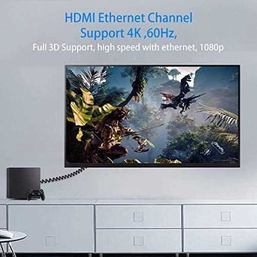 Cabo HDMI 4K DUTTEK, HDMI TO CABO HDMI, Extreme Fino Cabo HDMI para Extender Male para Male para Extender Male para o conversor de extensão 3D e 4K Ultra HD Stick HDMI 2.0 Extensão