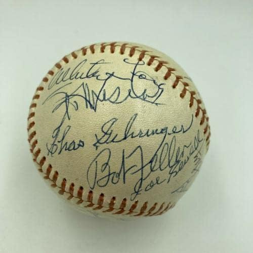 Linda Hof Multi -assinada beisebol Joe McCarthy Ernie Banks Stan Musial JSA Coa - Bolalls autografados