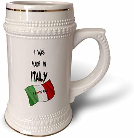 TEXTO DE 3DROSE sobre a bandeira italiana dizendo que fui feito na Itália - 22oz de caneca de Stein