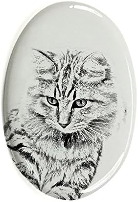 Art Dog Ltd. American Bobtail, lápide oval de azulejo de cerâmica com uma imagem de um gato
