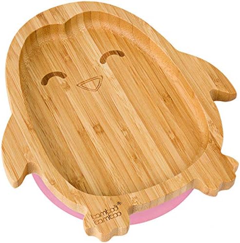 Placa de bebê de bambu com sucção-Kids e Placa de Copa de Pesquisa para Bebês, Placa de Alimentos para Bebê de Bambu All-Gatural