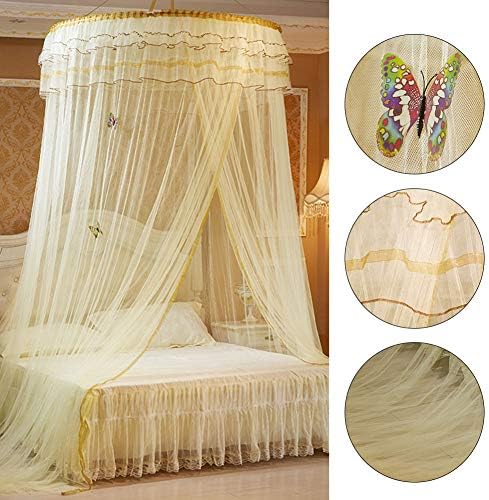 Princess Lace Style Mosquito Net, copa dobrável de cama redonda, dossel de cama, para crianças meninas bebês crianças