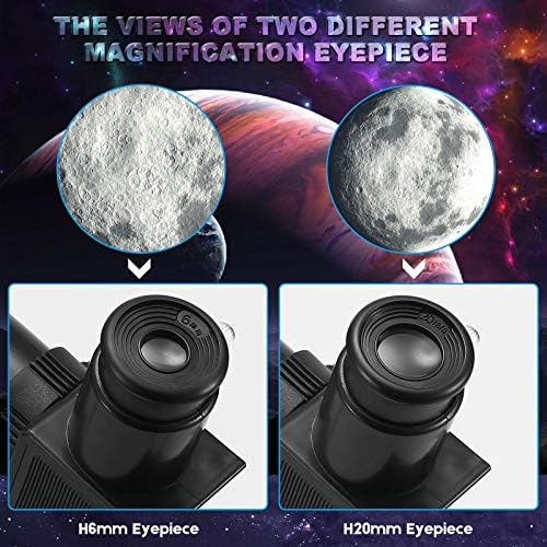 Telescópio Matakana para Iniciantes para Crianças e Adultos, Telescópios de 70 mm para Astronomia, capaz de ampliar 90x com lente de barlow 3x de tripé ajustável e filtro da lua