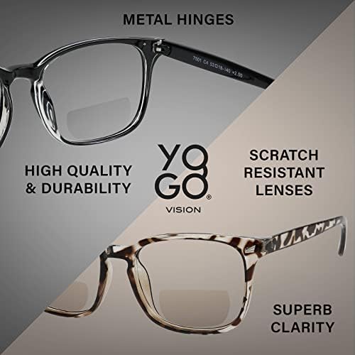 Óculos de leitura bifocal para homens homens retângulo de leitores multifocais de moda de moda com óculos de nerd