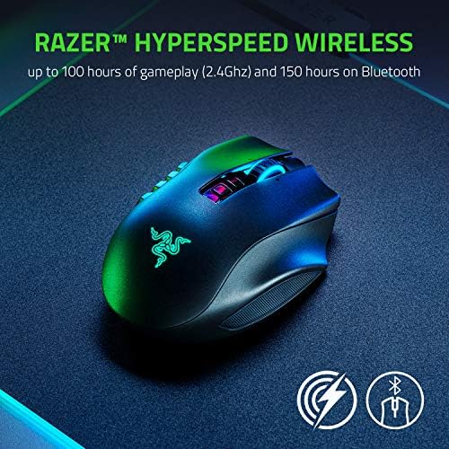 Razer Naga Pro Wireless Gaming Mouse + pacote universal de fita adesiva