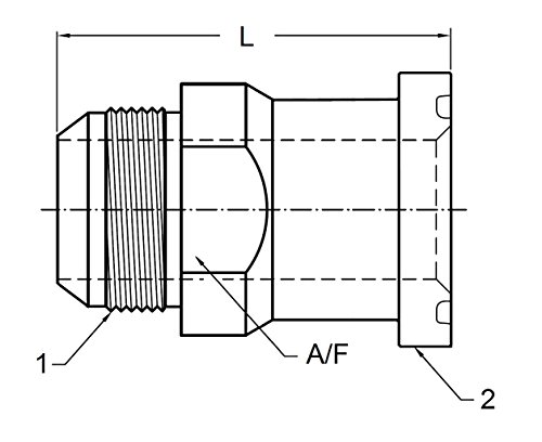 Brennan Industries 1800-20-20 1800 Adaptador hidráulico em aço carbono 1800, FLARE JIC FLARE pelo Código 62, Flange, zinco