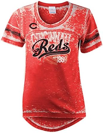 5th & Ocean MLB Cincinnati Reds Burnout Wide Crew Crew Neck Jersey