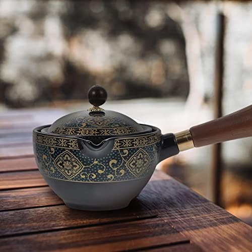 Vintage Teaware 1 Definir xícaras de bule rotatórias Definir uma fabricante de chá de rotação de cerâmica com alça lateral gongfu xícaras de chá bule de chá de chá de chá acessórios de serviço de chá de porcelana