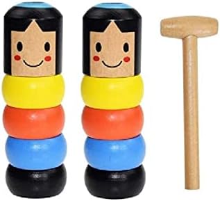 Brinquedo mágico de madeira de madeira inquebrável, inquebrável Man Magic Toy Magic Dural Daruma Wooden Magic Toy Magic Unique Daruma Toys