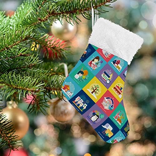 Celebração de meias de Natal de Alaza feliz ano novo clássico personalizado decorações de meia para férias em família Conjunto