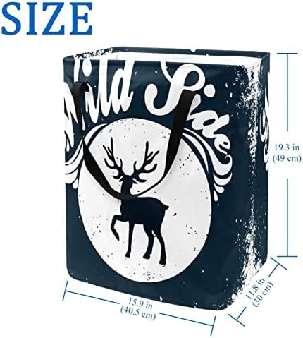 Wild Deer Print Print Collapsible Laundry Horse, 60l de lavanderia à prova d'água de lavagem de roupas de roupas de roupas de