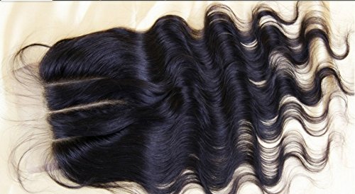 3 Way Parte 4 * 4 Fechamento superior de renda 20 European Virgin Remy Hair Body Wave Color natural pode ser tingido