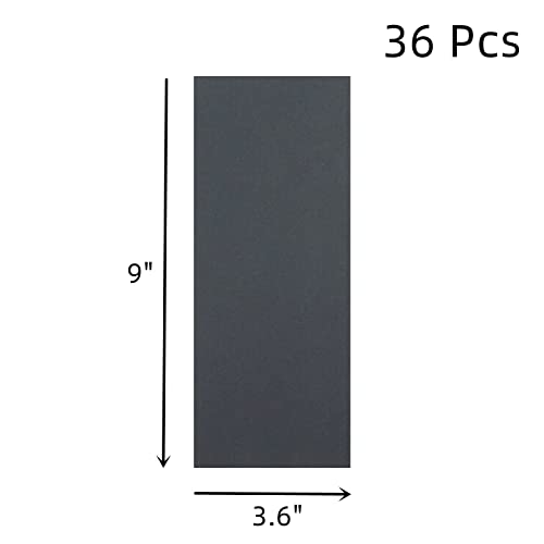 WDONAY 36 PCS lixa de carboneto de silício 9 × 3,6 Lixa 400-3000 MSH Cada 4 folhas para móveis e moagem e polimento de equipamentos