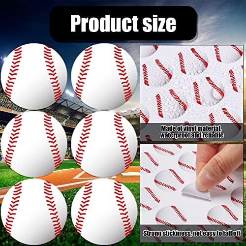 200 peças 8 folhas de beisebol de beisebol Conjunto de beisebol adesivos de vinil 1 Small Auto -adesivo Baseball Stickers para