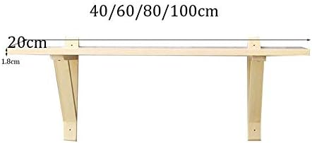Prateleira de parede de prateleira de simplicidade elegante PIBM prateleiras de estante de estante de estante de estante de madeira de tripé com força fácil de instalar, 4 tamanhos, a, 60x20x1,8 cm