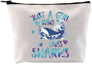 G2TUP Shark Gifts for Shark Lovers Travel Organizer Makeup Bag apenas uma garota que adora idéias de presentes da semana de tubarões