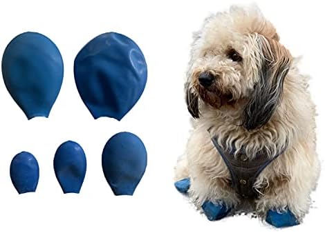 Botas impermeáveis ​​de borracha para cães | Sapatos de balão de cachorro | Proteção da pata para cães | Sapatos para cães para pavimento quente | Descartável, reutilizável - 8 contagem por pacote