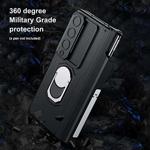 Libeagle Compatível com Samsung Galaxy Z Fold 3 Case [Proteção de serviço pesado] [Tampa da lente da câmera] [Sitora de canetas