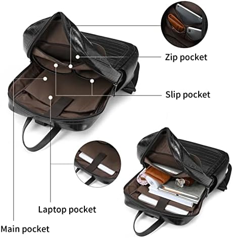Bomen Laptop Backpack Purse for Women Vegan Leather Travel 15,6 polegadas Bolsa de computadores Fashion School Bookbag