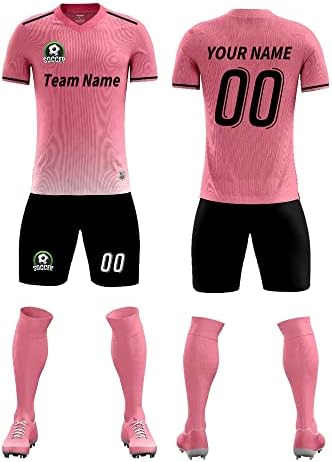 Vipoko Custom Soccer Jersey com adultos curtos, crianças Nome personalizado Número da equipe de equipe, crianças personalizam o uniforme de futebol