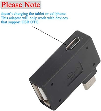Adaptador Micro USB OTG Esquerda + ângulo direito Conversor de 90 graus 2 em 1 Micro USB Power Charging Port compatível com telefone