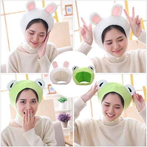 AMOSFUN 2 PCS FROG HAT CHATOS CONVERSOS CUNHO PLUSH MOVIM