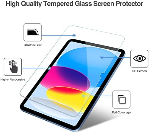 Procase para iPad 10ª geração 2022 pacote de caixa de 10,9 polegadas com 2 pacote iPad 10.9 10ª geração 2022 Protetor