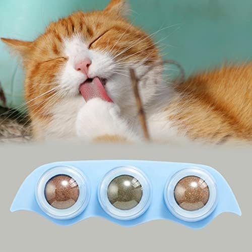 SM Sunnimix Catnip Ball Toys Bolas comestíveis Kitten Toys Toys Cats Toys Catnip Kitten Lick Windows com tampa de tampa,