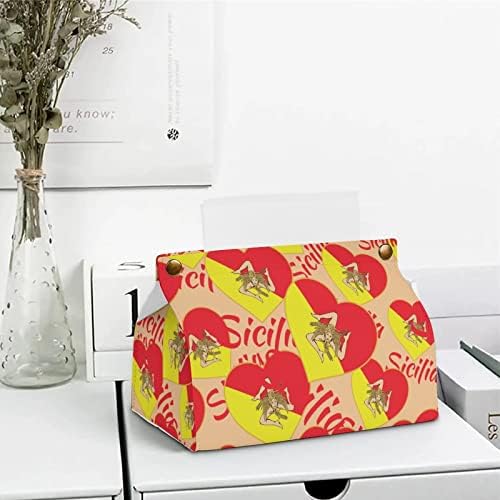 Bandeira da Sicília - Sicilian Trinacria Box Caixa de tecidos Caixa de papel facial Organizador de caixa Dispensador de guardana