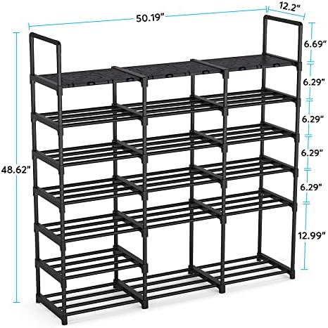 Tribesigns 7 camadas grandes rack de sapatos, 3 linhas prateleira de organizador de sapatos, 38-42 pares grandes prateleira de bota