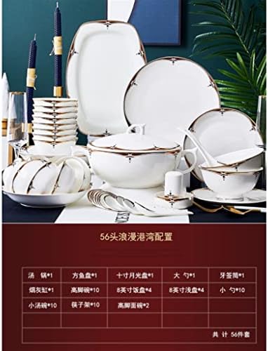 Houkai Ceramic Tabelware 56 Head Rice Bowl Tableware Definir Placa da tigela Cerâmica Tableware