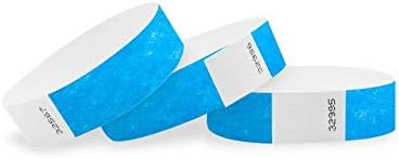 Pulsel de pulseira neon azul de pulsea para eventos - 1.000 contagem ¾ ”x 10” - Reciclável à prova d'água confortável e confortável