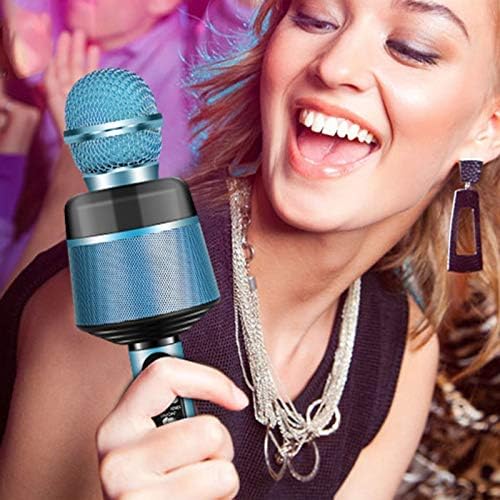 Microphone KXDFDC com luzes portáteis de microfones de manutenção para celular cantando aplicativos de música